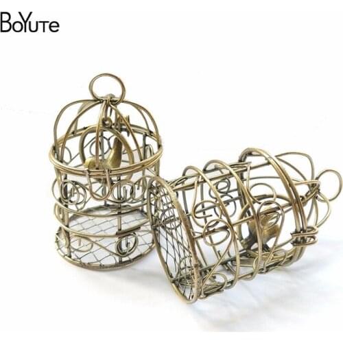 BoYuTe Vintage Big 43*73MM Birdcage Pendant Can Open Diy Hand Made Metal Iron Birdcage Jewelry Accessories