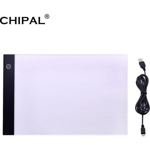 CHIPAL Digital Tablet A4 LED Drawing Light Box Tracing Copy Board Graphic Art Painting Table Panel Three-Level Dimming Pad