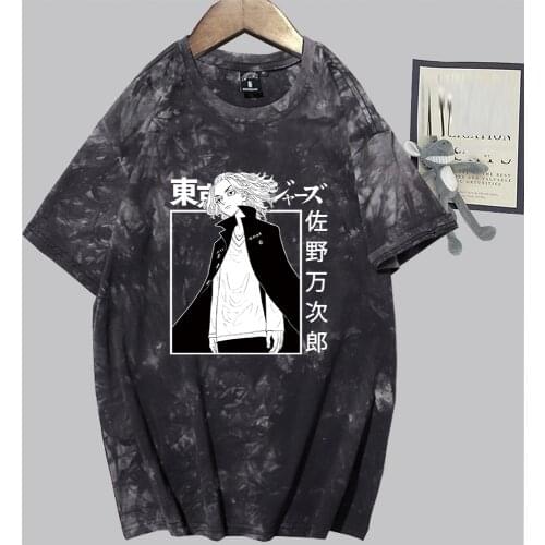 Anime Tokyo Revengers T-shirt Manjiro Sano Printed T Shirt 2021 Tie-dye Costume Harajuku Streetwear Causal Tee Tops