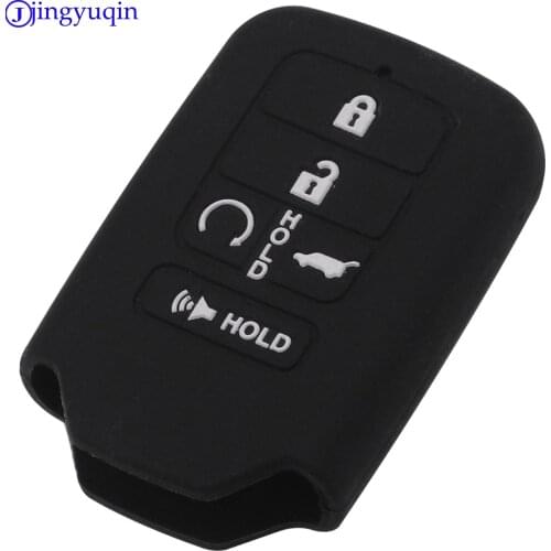 Jingyuqin 10x For Honda Civic Accord Cr-v Pilot Crv Holder Shell Protector 5 Buttons Silicone Remote Car Key Case 2015 2016 2017