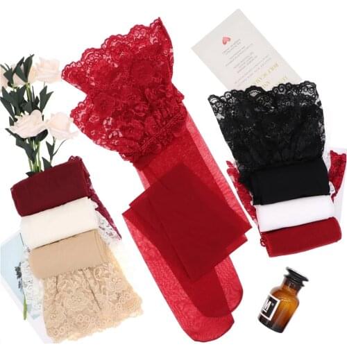 CYHWR Sexy Lace Solid Transparent Ultra Thin Legs Stockings for Women Underwear