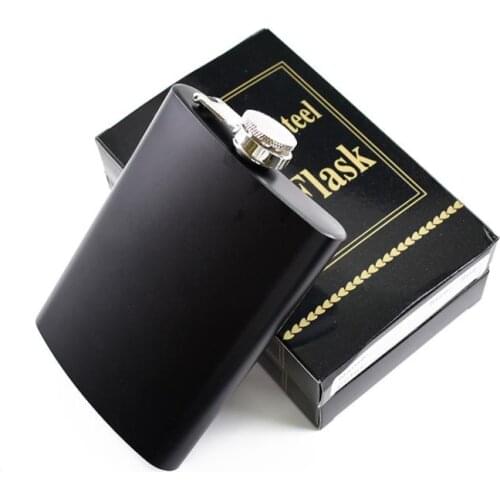 Matt black 6oz 8oz Liquor Hip Flask Screw Caps Stainless steel wine pot Russian portable wine pot SN1151