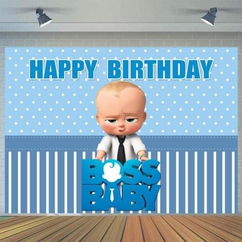 Cartoon Boss White Shirt Tie Baby Background Boy Birthday Party Decoration 3D Children Photo Photography Studio Digital Backdrop