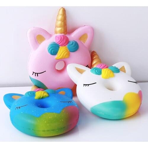 Jumbo Kawaii Unicorn Donut Squishy Cake Bread Squishies Cream Scented Slow Rising Squeeze Toy Kids babay Birthday Gift 13*9CM
