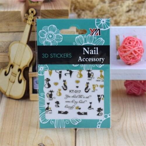 Nail Art Sticker Cartoon 3D Color Nail Sticker Nail Art Accessories DIY Golden Nail Transfer Decal Foil Packaging Decoration