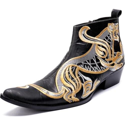 2018 New Arrival Fashion Motorcycle Boots Mens Increased Boots Pointed PU Leather Men Boots Warm botas masculinas free shipping