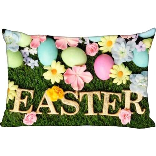 New Easter Pillowcase 45x35cm(One Side)Rectangle Zipper Pillow Case Print Throw Wedding Decorative Pillowcase Cover 0331