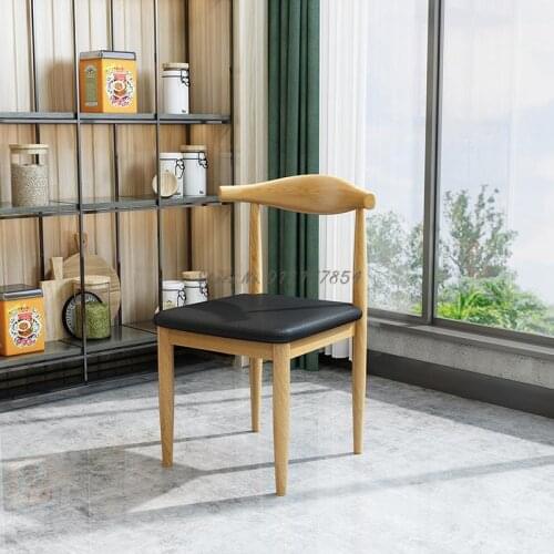Dining chair backrest stool Nordic modern minimalist home bedroom horn chair dining table chair desk net red makeup chair
