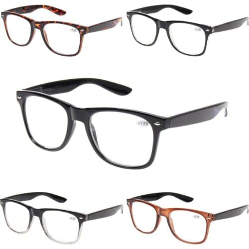 Reading Glasses Spring Hinge Design Classic Square Frame Men and Women Fashion Reader