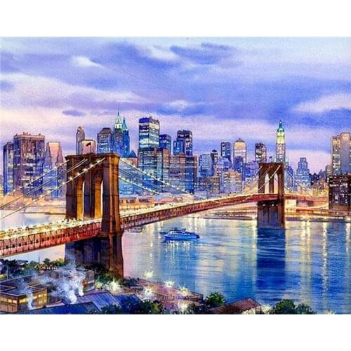 PhotoCustom Oil Paint By Numbers Kits Scenery Painting By Numbers On Canvas Frameless 60x75cm DIY Landscape Painting Home Decor