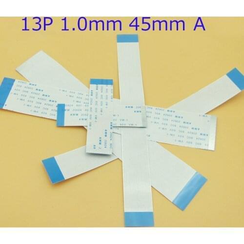 10pcs New FFC FPC flat flexible cable 13p 1.0mm pitch 13 pin Forward Length 45mm Ribbon Flex 13pin AWM 20624 80C 60V VW-1