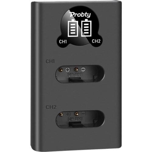 Probty NP-BX1 NP BX1 NPBX1 LCD Dual Charger for Sony Cyber-shot DSC-HX50V HX300 RX1 RX100 II WX300 HDR-AS10 AS15 AS30V AS100V