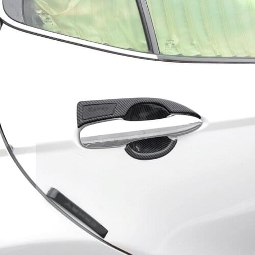 QHCP ABS Car Door Handle Stickers Car Exterior Door Handle Bowl Cover Protection Stickers Accessories For Toyota Camry 2018-2020