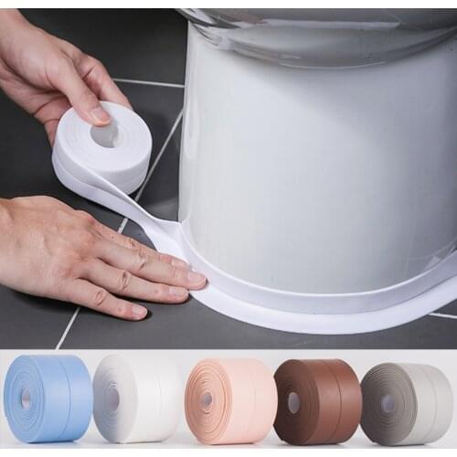 DIY Self adhesive Toilet Tile Wall Kitchen Sink Tape Waterproof White Mildewproof Sealing Sealant Strip Kitchen Anti-mildew Tape