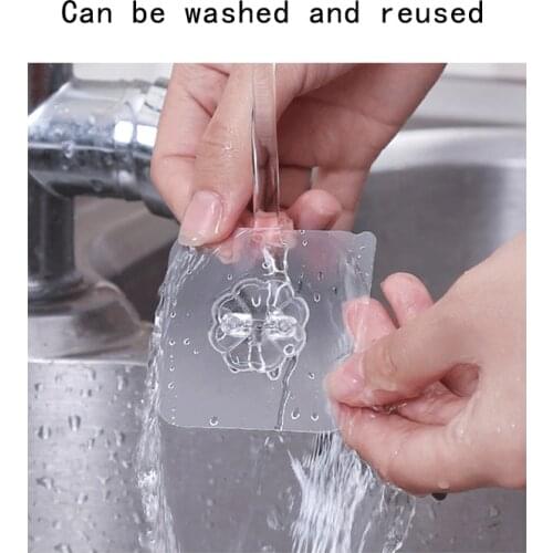 Self Adhesive transparent strong suction home Kitchen Bathroom cup sucker Door Wall key holder Storage Hanger towel hook