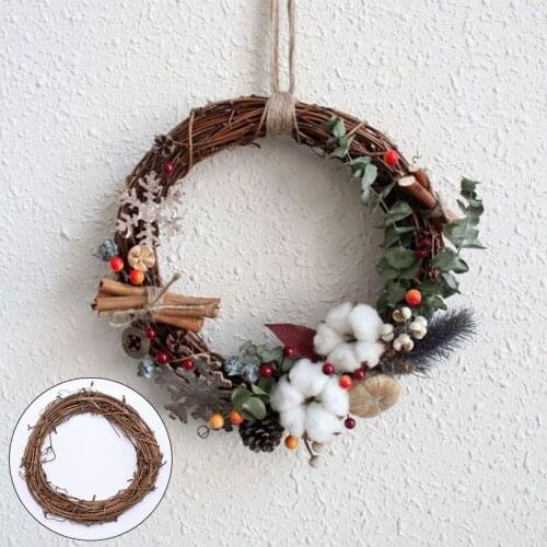8-25cm Natural Rattan Wreath Christmas Decor DIY Handmade Crafts Wedding Party Easter Garland Material House Door Wall Ornaments