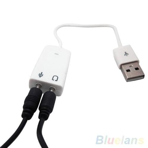 External USB Audio Sound Card Adapter 7.1 Virtual Channel With Cable Microphone 3.5mm interface 3D External Sound Cards
