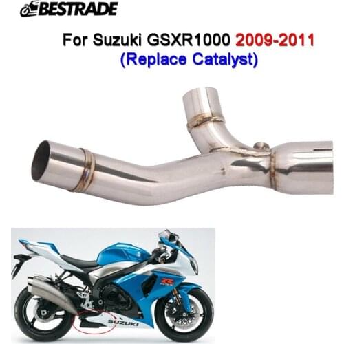Replace Catalyst Pipe For Suzuki GSXR1000 2009-2011 Motorcycle Exhaust Pipe Middle Mid Connector Pipe Stainless Steel Slip On
