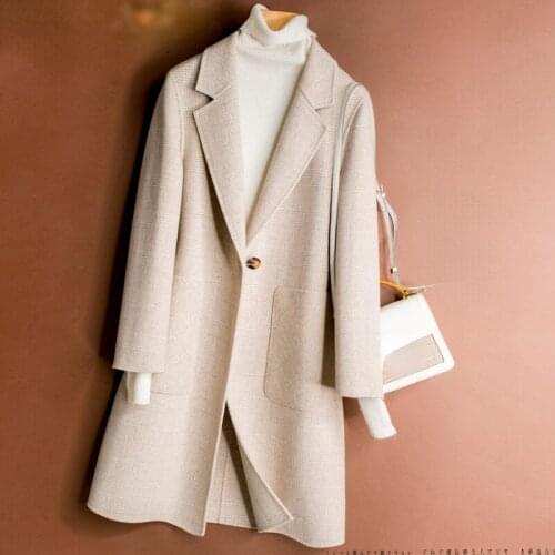 2021 Autumn 100% Genuine Double-faced Woolen Long Coat Women High Quality Coat New Korean Clothing Abrigos Mujer Invierno Gmm188