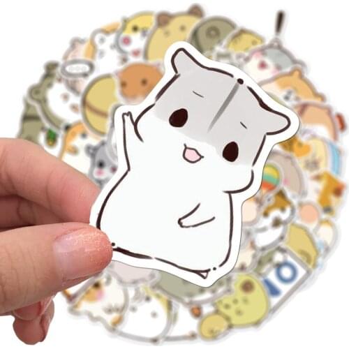 10/50pcs Cartoon Animal Little Hamster Stickers Cute Pack for Scrapbook Stationery Laptop Phone Guitar Suitcase Girl Sticker Toy