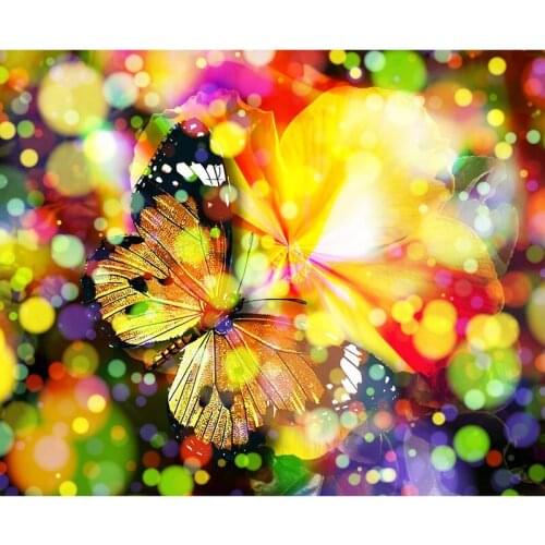 100% Full 5D Diy Daimond Painting Cross-switch Colorful Butterfly Diamond Painting Square/Round Rhinestones Painting Embroidery
