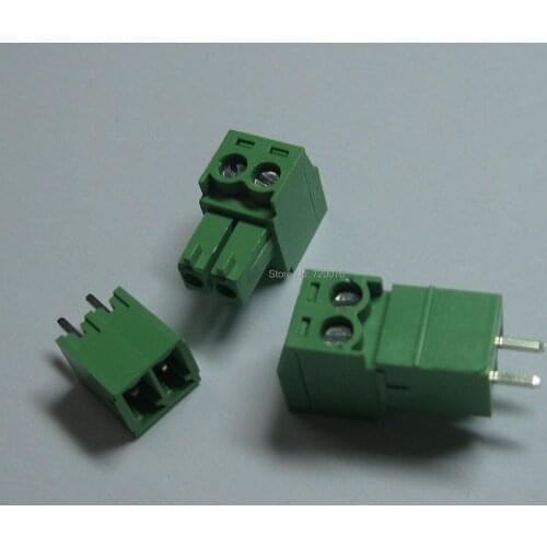 12 pcs Screw Terminal Block Connector 3.5mm 2 pin/way Green Pluggable Type