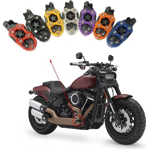 2PCS Universal Aluminum Alloy Motorcycle Foot Pegs Pedals Foot Rest Scooter Foot-Peg Motorbike Pedal Modification
