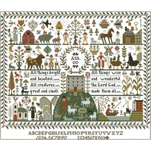 2021 Drop Shipping Embroidery Life on a Farm Best Funny Cross Stitch Kits with 100% Cotton Floss & Free Shipping for Home Decor