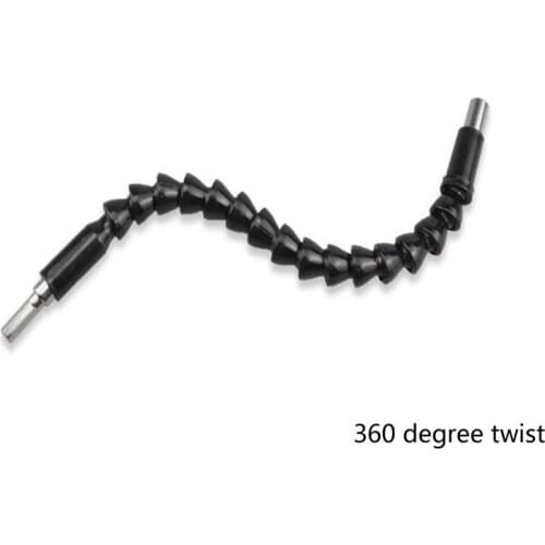 295mm Electronics Drill Black Flexible Shaft Bits Extention Screwdriver Bit Holder Connect Link Inner hexagon head 6.35mm