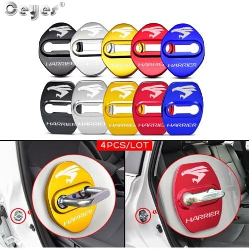 4PCS Car Styling Stickers Door Lock Covers For Toyota Harrier Rav4 Camry Protective And Decoration Car Accessories Sticker