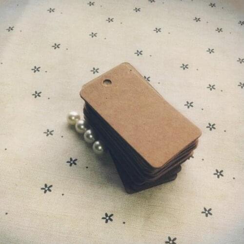 5.4*2.8 cm square kraft paper tags jewelry price tags blank paper card tags with Hemp rope 1000pcs/lot