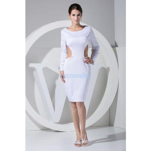 Free shipping 2018 hot sale new design white sexy long sleeve backless customize color mother of the bride Dresses with jacket