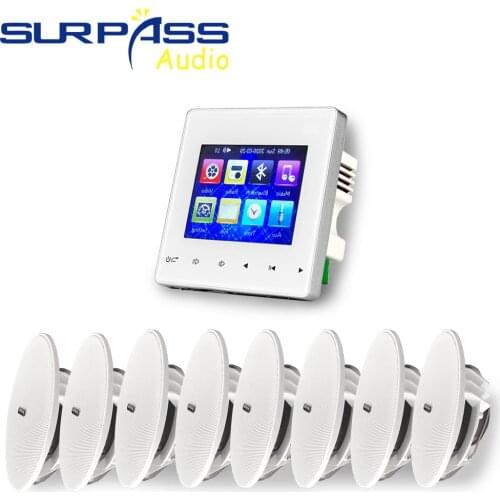 Smart Home Audio Touch Key Bluetooth Amplifier 4 Channel 25w Player Ceiling Speaker Public Broadcast Background Music System