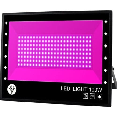 Blacklight Flood Light with Plug 30W 60W 100W LED Black Lights Neon Glow DJ Disco Party Stage Light For Dance Party Fluorescent