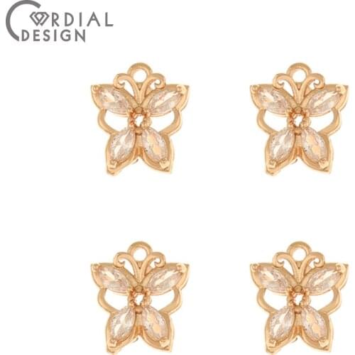 Cordial Design 50Pcs 12*14MM CZ Pendant/Jewelry Accessories/Earrings Making/Hand Made/Jewelry Findings & Components/DIY Charms