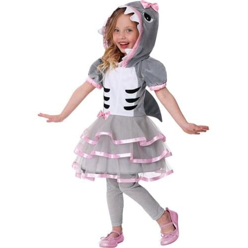 Kids Deluxe Girls Toddler Shark Dress Kids Halloween Cosplay Baby Costumes Shark Dress Up Carnival Halloween Costumes