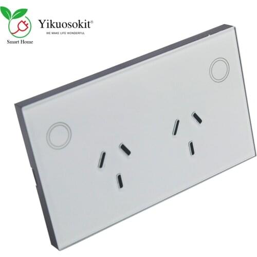 Best Selling Intelligent AU Plug 2 Way Smart Home Kitchen Touch Wall Socket White Black Wall Outlet Without WIFI Function