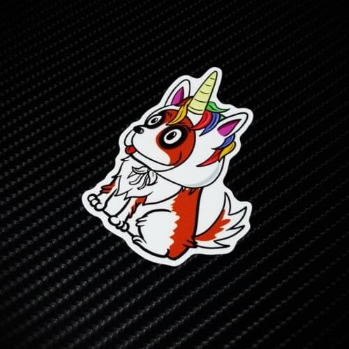 Creative Fashion Dog Rainbow Horse Sticker Decals for Truck Car Vans Motorcycle Computer Case Scratches Cover