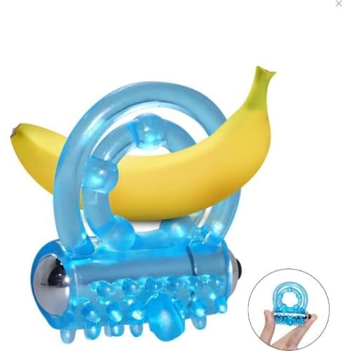 Mini Vibrators Rings Double Male ring Delay Premature Ejaculation Penis Ball Loop Lock Adult Sex Toys Product for Men / Couple