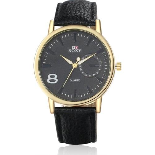 2020 New Luxury Brand SOXY Mens Watches Fashion Designer Leather Straps Quartz Watch Popular Men Watch