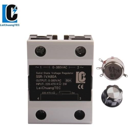 SSVR 80A VA types Single phase solid state voltage regulator,potentiometer control Solid state relay LeiChuang TEC new