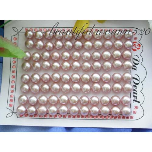 Oorbellen OH Wholesale 44pair 8mm lavender round FW pearl earring Z3674