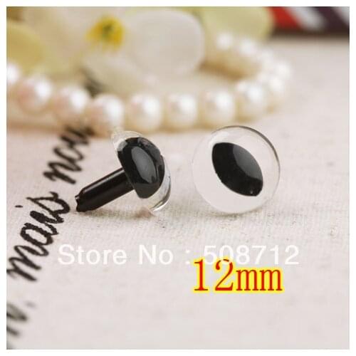 Fress ship!!! TDO0004 100pairs 12mm transparent plastic teddy bear/toy eyes/cat eye /Dolls eyes