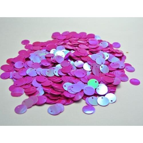 2000 Hot Pink AB Flat Round loose sequins Paillettes Top Hole 10mm sewing Wedding craft