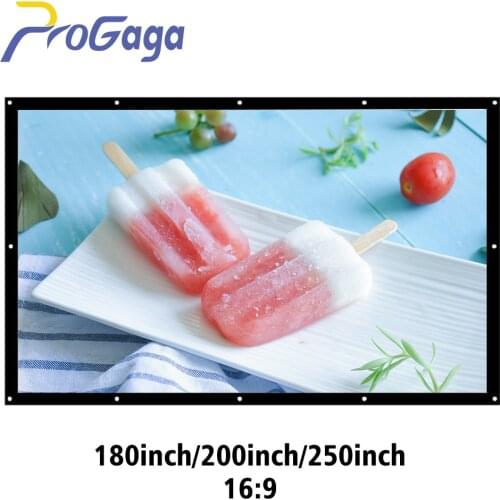 ProGaga Projection Screen 180/200/250/300 inch Canvas Large Screen for Sony XGIMI BenQ Optoma 3D HD Theater Projector Curtain