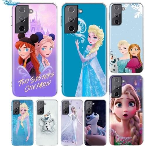 Transparent Cover Frozen Elsa Anna For Samsung Galaxy S21 S10 S10e S9 S8 S7 S6 Plus Ultra Edge Soft Phone Case