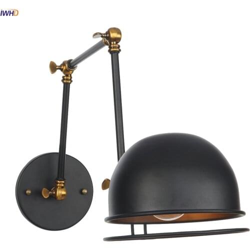 IWHD Adjustable Loft Retro Wall Lights Fixtures Bedroom Mirror Stair Light Antique Vintage Wall Lamp LED Wandlamp Aplique Pared