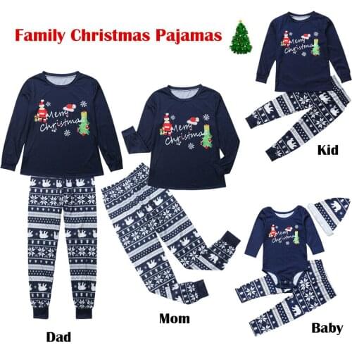 XMAS Christmas Family Matching Pajamas PJs Set Dad Mum Kids Baby Sleepwear Homewear sets