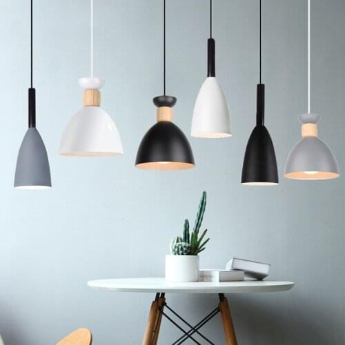 Modern chandelier industrial loft pendant lamp restaurant bar living room bedroom wood wrought iron pendant lights E27