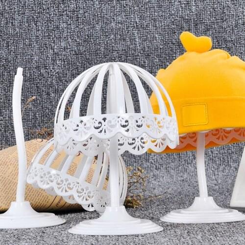 White Plastic Baby Hat Caps Storage Holder Racks Helmet Display Stand Organizer Shelf for Baby Shop (40-50cm Perimeter)